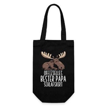 Offizielles Bester Papa Schlafshirt Elch Vatertag - Geschenkbeutel für Flaschen - Schwarz - Vorne