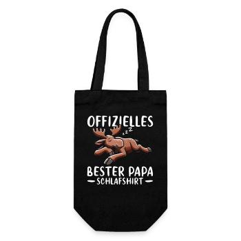 Offizielles Bester Papa Schlafshirt Elch Vatertag - Geschenkbeutel für Flaschen - Schwarz - Vorne