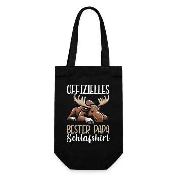 Offizielles Bester Papa Schlafshirt Elch Vatertag - Geschenkbeutel für Flaschen - Schwarz - Vorne