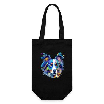 Australian Shepherd Aussie Dog Colorful Art - Gift Bag for Bottles - black - Front