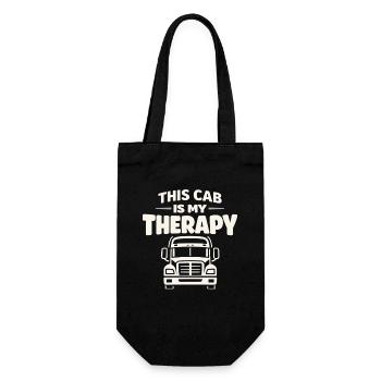 Trucking Therapy Road is my therapy trucker - Gift Bag for Bottles - black - Front