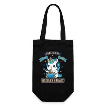 Powered By K-Pop And Ramen Noodles And Beats - Gift Bag for Bottles - black - Front