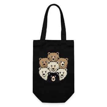 Drôles de Bandes d’Ours Cartoon Heads - Sac à bouteille - noir - Devant