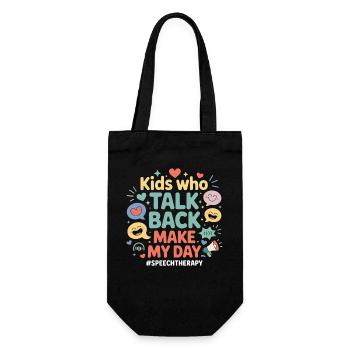 Kids Talk Back Make My Day - Gift Bag for Bottles - black - Front