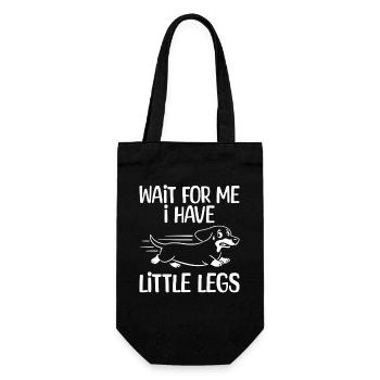 Jambes courtes, teckel, mème, dicton drôle, randonnée - Sac à bouteille - noir - Devant