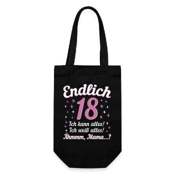 Enfin 18 ans, je peux tout faire, je sais tout, tout - Sac à bouteille - noir - Devant