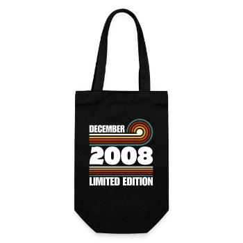 Limited Edition 2008 18th Birthday Gift - Gift Bag for Bottles - black - Front