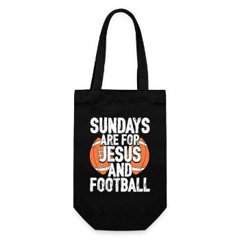 Sundays Are For Jesus And Football Player Fan Seas - Geschenkbeutel für Flaschen - Schwarz - Vorne
