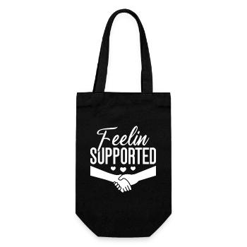 Social Worker Quote Feelin Supported Social Work - Gift Bag for Bottles - black - Front