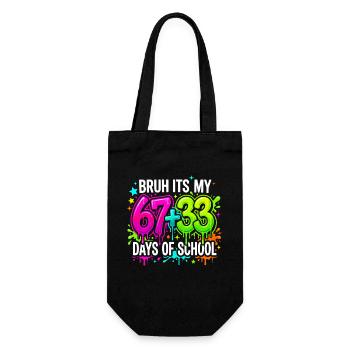 Bruh Its My 67 33 Days of School - Geschenkbeutel für Flaschen - Schwarz - Vorne