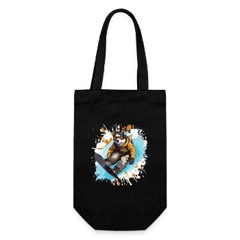 Husky Dog Snowboard - Gift Bag for Bottles - black - Front