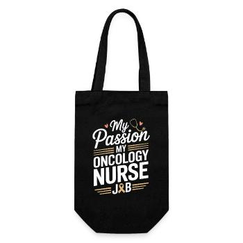 Oncology Nurse My Passion My Nurse Practitioner - Gift Bag for Bottles - black - Front