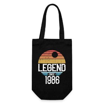 Legend 1986 Retro Sun Logo - Gift Bag for Bottles - black - Front