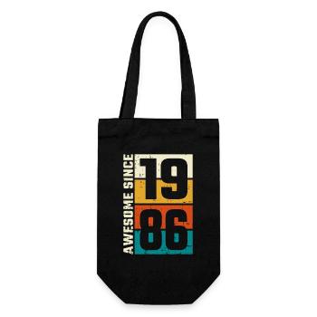 Retro 1986 Spiele-Logo - Geschenkbeutel für Flaschen - Schwarz - Vorne
