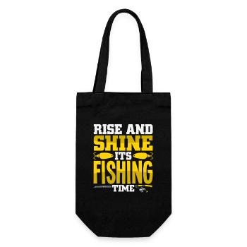Fisherman Sport Fisherman Fishing Angler Saying - Gift Bag for Bottles - black - Front