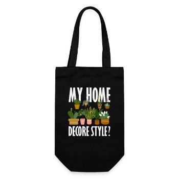 Plant Lovers My Home Decor Style Funny Flower - Gift Bag for Bottles - black - Front