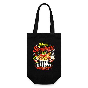More Spaghetti Less Upsetti - Geschenkbeutel für Flaschen - Schwarz - Vorne