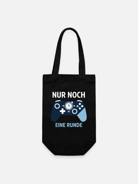 Just one more round – Gamer Humor - Gift Bag for Bottles - black
