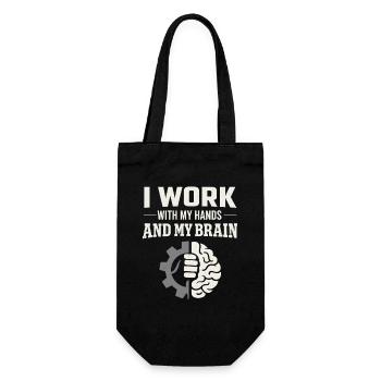 workers who are trained as welders and - Gift Bag for Bottles - black - Front