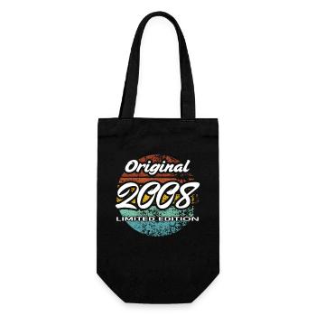 18th Birthday 2008 Boys and Girls Gift - Gift Bag for Bottles - black - Front