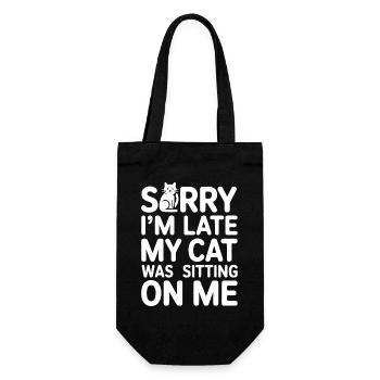 Désolé d’être en retard, mon chat était assis sur moi - Sac à bouteille - noir - Devant