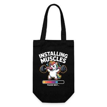Unicorn lifts weights - Gift Bag for Bottles - black - Front