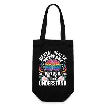 Mentale Gesundheit Regenbogen Gehirn - Geschenkbeutel für Flaschen - Schwarz - Vorne