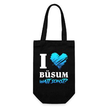 Vacances en mer du Nord J’ADORE BÜSUM WATT SINON Drôle - Sac à bouteille - noir - Devant