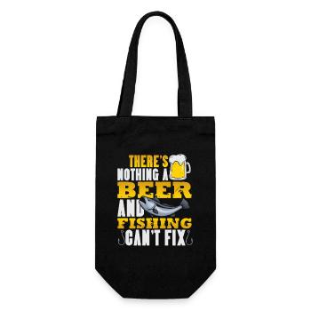 Fisherman Sport Fisherman Fishing Angler Saying - Gift Bag for Bottles - black - Front