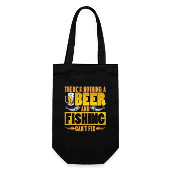 Fisherman Fish Fishing Sayings Funny Angler - Gift Bag for Bottles - black - Front