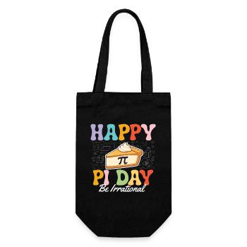 Happy Pi Day Be Irrational Math Nerd Humor - Gift Bag for Bottles - black - Front