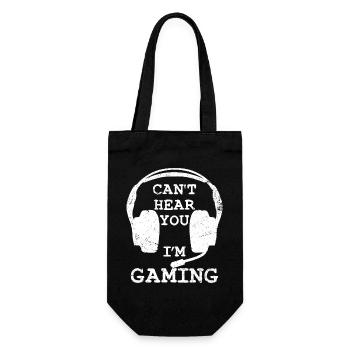 Can't Hear You I'm Gaming - Gift Bag for Bottles - black - Front