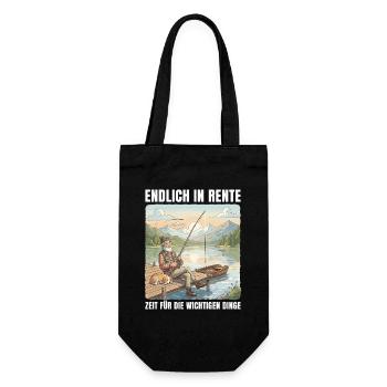 Retirement Time for Fishing - Retirement Gift - Gift Bag for Bottles - black - Front