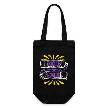 Doodle Doodle Drawing - Gift Bag for Bottles - black - Front