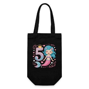 5e anniversaire de la Sirène 5 ans - Sac à bouteille - noir - Devant