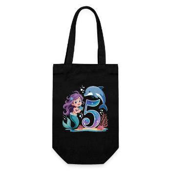 5e anniversaire de la Sirène 5 ans - Sac à bouteille - noir - Devant
