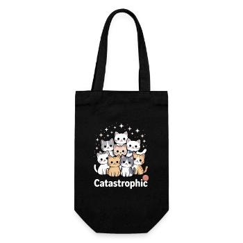 Chaos des chats : des chats de dessins animés mignons avec - Sac à bouteille - noir - Devant