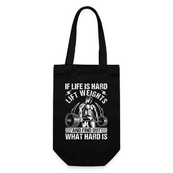 Powerlifting Bodybuilder Find Out What Hard Is Gym - Gift Bag for Bottles - black - Front