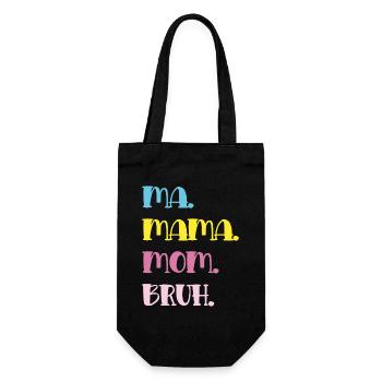 Mama Mom Bruh in Pastel Typography - Gift Bag for Bottles - black - Front