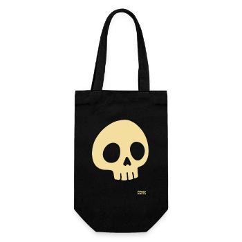 Beiger Totenkopf - Geschenkbeutel für Flaschen - Schwarz - Vorne