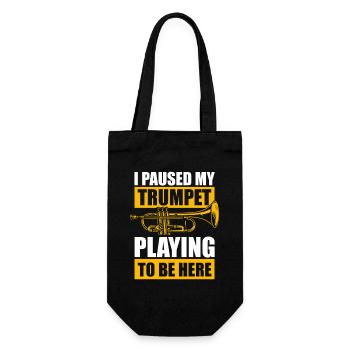Paused trumpet playing trumpet player - Gift Bag for Bottles - black - Front