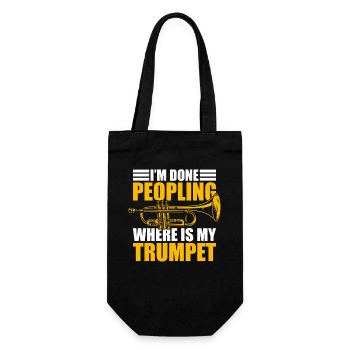 I'm done peopling Trompete Trompetenspieler - Geschenkbeutel für Flaschen - Schwarz - Vorne
