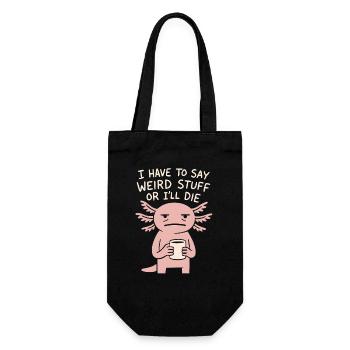 Axolotl Spruch Meme Humor Lustig Geschenkidee - Geschenkbeutel für Flaschen - Schwarz - Vorne