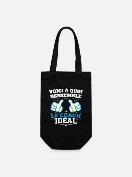 So sieht der ideale Coach aus: Humor - Geschenkbeutel für Flaschen - Schwarz