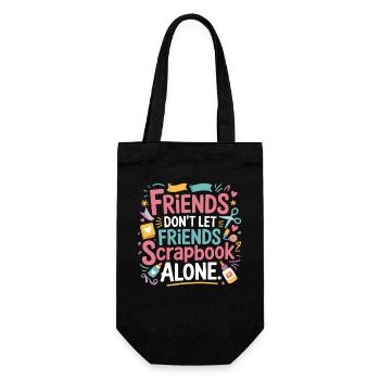 Freunde scrappen gemeinsam bunt - Geschenkbeutel für Flaschen - Schwarz - Vorne
