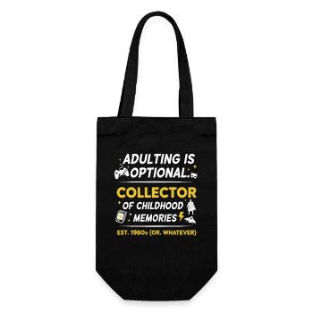 Adulting is Optional Kidult Retro Gamer Collector - Geschenkbeutel für Flaschen - Schwarz - Vorne