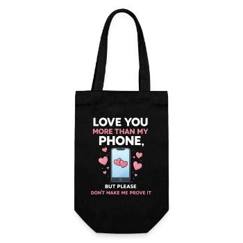  Funny Smartphone Cell Mobile Phone Social Media - Gift Bag for Bottles - black - Front
