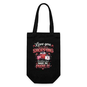 Funny Shopping Spree Retail Therapy Buyer Humor - Gift Bag for Bottles - black - Front