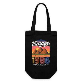 Vintage 1986 Mountain Sun Retro - Gift Bag for Bottles - black - Front