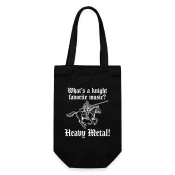 Heavy Metal Knight – Lustiges Ritter Design - Geschenkbeutel für Flaschen - Schwarz - Vorne